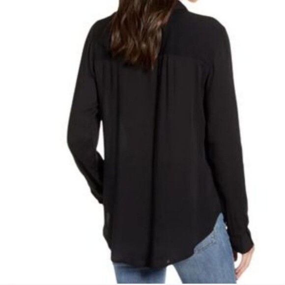 TREASURE & BOND Classic black button front lightweight timeless shirt xs - Picture 2 of 9